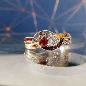💎14KTGP .925 Multi Gemstone Infinity Ring